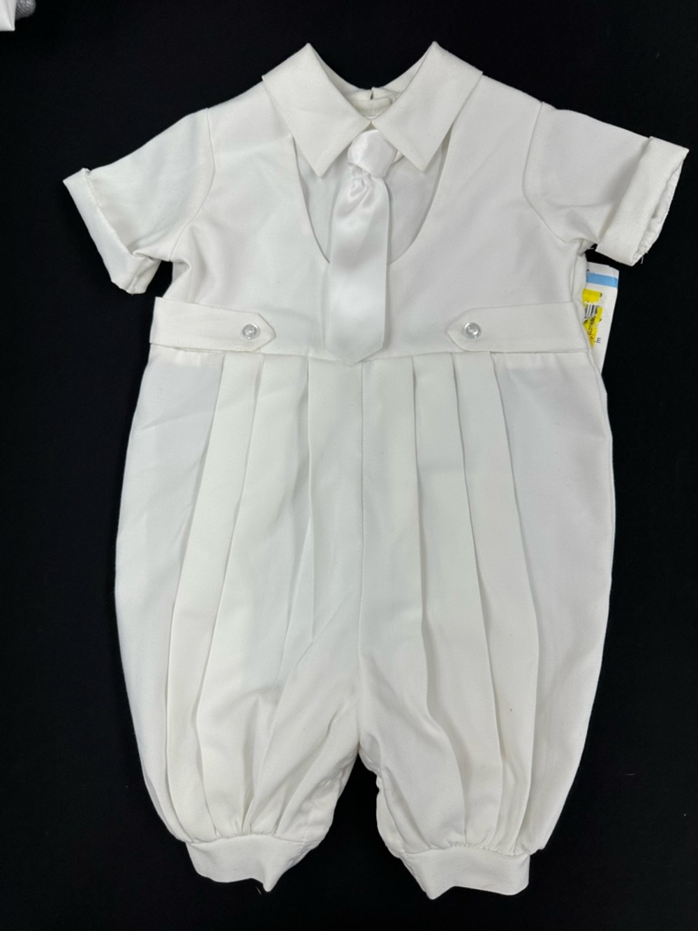 Little Things Mean a Lot White Infant One-Piece Romper with Tie
